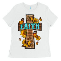 White Western Faith Cross Butterfly Ladies Tee - LillyAllenDesigns