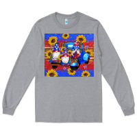 Heather Grey American flag gnomes truck sunflowers star leopard glitter Long Sleeve Tee - Artiststas