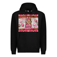 Black easter pink camouflage egg hunter  bunny Premium Hoodie - BarkalooDesign