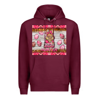 Burgundy easter pink camouflage egg hunter  bunny Premium Hoodie - BarkalooDesign