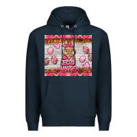 Navy easter pink camouflage egg hunter  bunny Premium Hoodie - BarkalooDesign