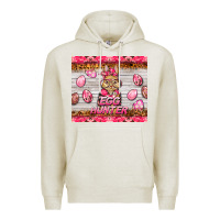 Oatmeal Heather easter pink camouflage egg hunter  bunny Premium Hoodie - BarkalooDesign