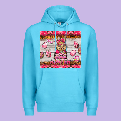 Easter Pink Camouflage Egg Hunter  Bunny Premium Hoodie Designed By Barkaloodesign