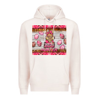 Pale Pink easter pink camouflage egg hunter  bunny Premium Hoodie - BarkalooDesign