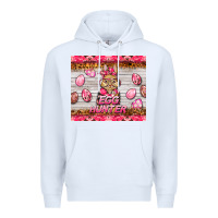 White easter pink camouflage egg hunter  bunny Premium Hoodie - BarkalooDesign