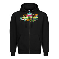 Black North Carolina Map Sunflower Cactus Serape Zipper Hoodie - RanaPortraitStore