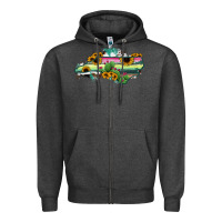 Charcoal Heather North Carolina Map Sunflower Cactus Serape Zipper Hoodie - RanaPortraitStore