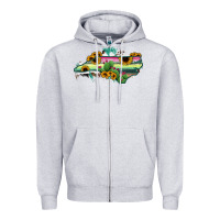 Heather Grey North Carolina Map Sunflower Cactus Serape Zipper Hoodie - RanaPortraitStore