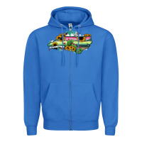 True Royal North Carolina Map Sunflower Cactus Serape Zipper Hoodie - RanaPortraitStore