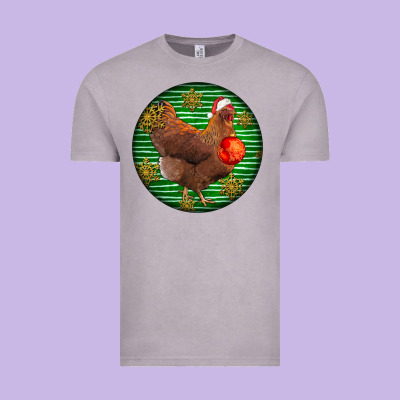 New Hampshire Red Chicken Christmas Vintage Tee Designed By Lillyallendesigns