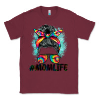 Burgundy tie dye momlife messy bun Classic Tee - BarkalooDesign