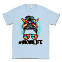 Dusty Blue tie dye momlife messy bun Classic Tee - BarkalooDesign