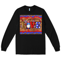 Black american flag gnomes love star leopard glitter Long Sleeve Tee - Artiststas