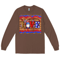 Chestnut american flag gnomes love star leopard glitter Long Sleeve Tee - Artiststas