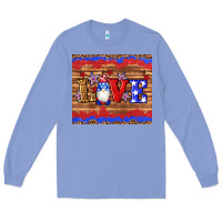 Colony Blue american flag gnomes love star leopard glitter Long Sleeve Tee - Artiststas