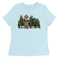 Baby Blue Western Papa Deer Hunting Ladies Tee - LillyAllenDesigns