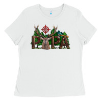 White Western Papa Deer Hunting Ladies Tee - LillyAllenDesigns