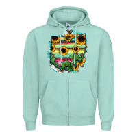 Ohio Map Sunflower Cactus Serape Zipper Hoodie | Teevron