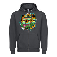 Smoke Ohio Map Sunflower Cactus Serape Zipper Hoodie - RanaPortraitStore