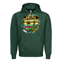 Sports Green Ohio Map Sunflower Cactus Serape Zipper Hoodie - RanaPortraitStore