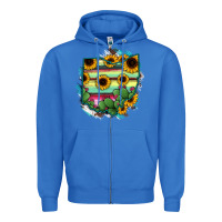 True Royal Ohio Map Sunflower Cactus Serape Zipper Hoodie - RanaPortraitStore