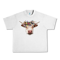 Lunar Rock hereford cow with floral headband Urban Heavy Tee - RanaPortraitStore