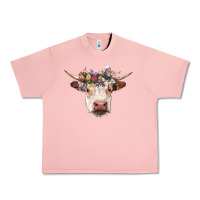 Salmon hereford cow with floral headband Urban Heavy Tee - RanaPortraitStore