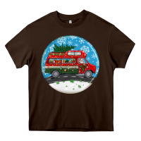 Chocolate Brown santa claus with retro van  christmas ornament Heavy Core Tee - BundleAndBundleShop
