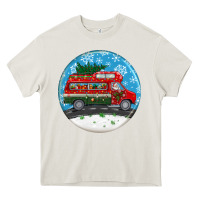 Santa Claus With Retro Van  Christmas Ornament Heavy Core Tee | Teevron