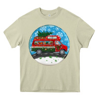 Mossy santa claus with retro van  christmas ornament Heavy Core Tee - BundleAndBundleShop