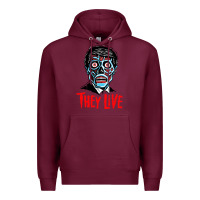 Burgundy they live Premium Hoodie - DesigneFamous