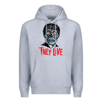 Heather Grey they live Premium Hoodie - DesigneFamous