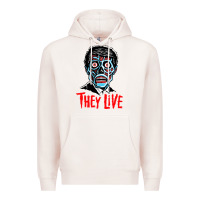 Pale Pink they live Premium Hoodie - DesigneFamous