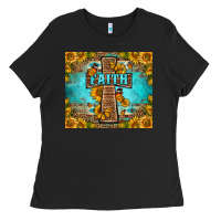 Black Western Faith Cross Butterfly Ladies Tee - LillyAllenDesigns