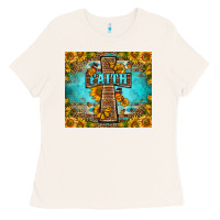 Bone Western Faith Cross Butterfly Ladies Tee - LillyAllenDesigns
