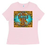 Bubblegum Pink Western Faith Cross Butterfly Ladies Tee - LillyAllenDesigns