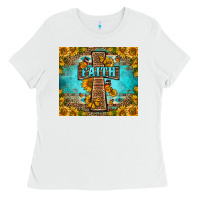 White Western Faith Cross Butterfly Ladies Tee - LillyAllenDesigns