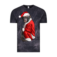 Cloud Black Chimpanzee With Santa Clothes Vintage Tee - LillyAllenDesigns