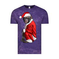 Cloud Purple Chimpanzee With Santa Clothes Vintage Tee - LillyAllenDesigns