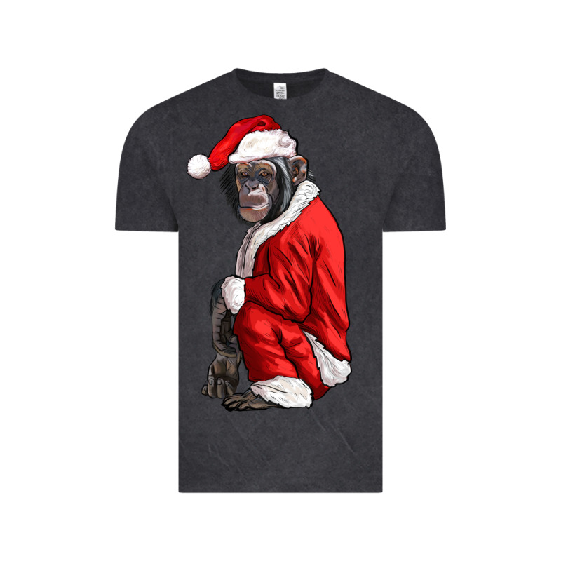 Chimpanzee With Santa Clothes Vintage Tee by LillyAllenDesigns | Teevron