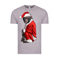 Vintage Zinc Chimpanzee With Santa Clothes Vintage Tee - LillyAllenDesigns