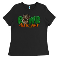 Black Rawr Dinosaur Ladies Tee - LillyAllenDesigns