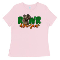 Bubblegum Pink Rawr Dinosaur Ladies Tee - LillyAllenDesigns