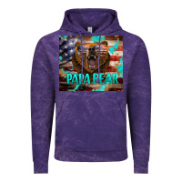 Cloud Purple papa bear american flag  tumbler Vintage Hoodie - BarkalooDesign
