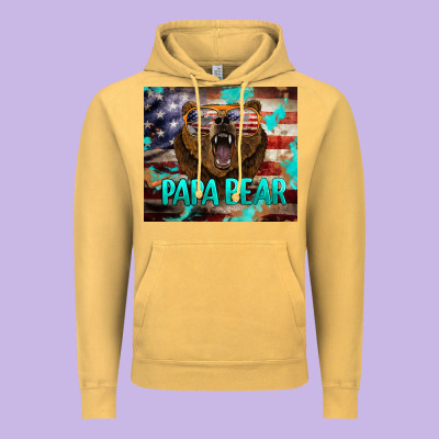 Papa Bear American Flag  Tumbler Vintage Hoodie Designed By Barkaloodesign