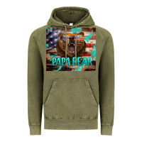 Vintage Olive papa bear american flag  tumbler Vintage Hoodie - BarkalooDesign