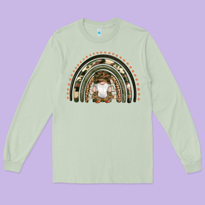 Camouflage Gnomes Rainbow Long Sleeve Tee Designed By Artiststas