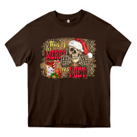 Chocolate Brown this is as merry as i get skull Heavy Core Tee - FaDigitalArtStudio