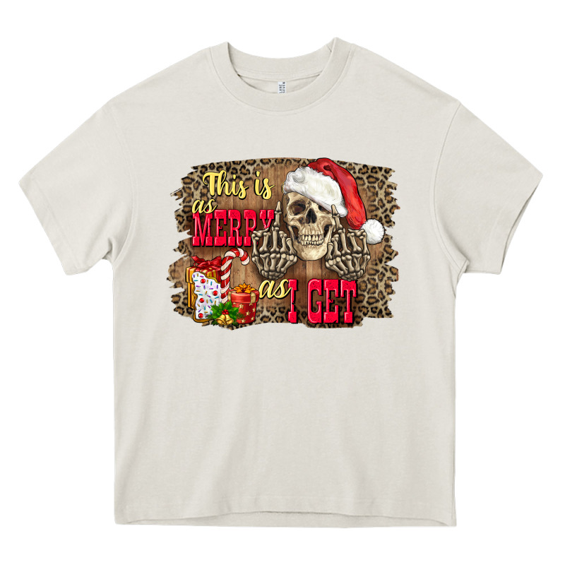 This Is As Merry As I Get Skull Heavy Core Tee by FaDigitalArtStudio | Teevron