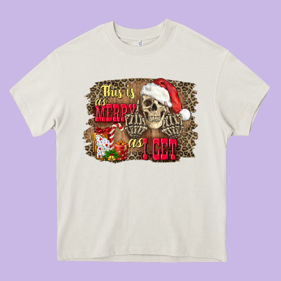 This Is As Merry As I Get Skull Heavy Core Tee Designed By Fadigitalartstudio